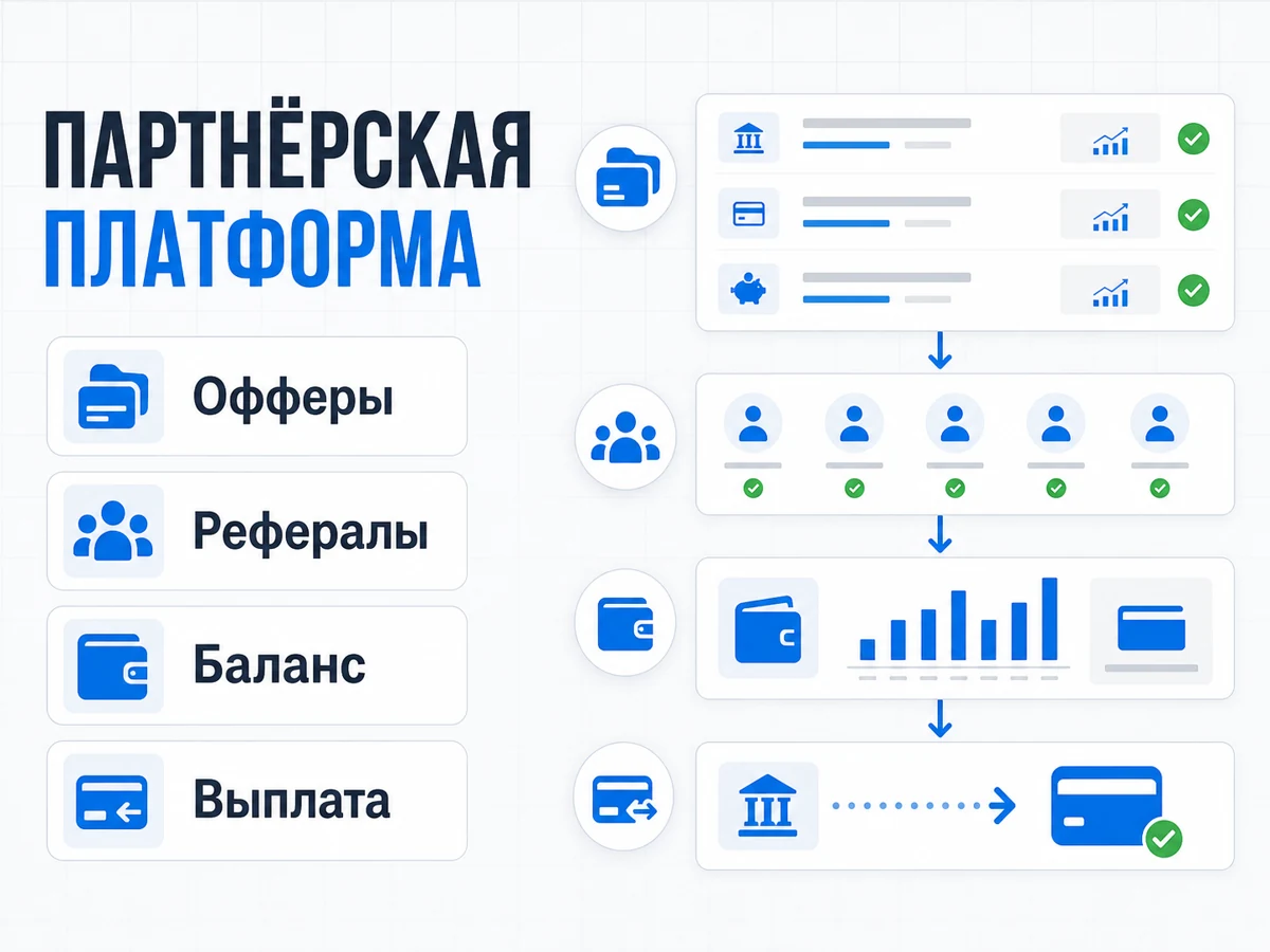 Партнёрская Telegram-платформа с офферами, рефералами и балансом